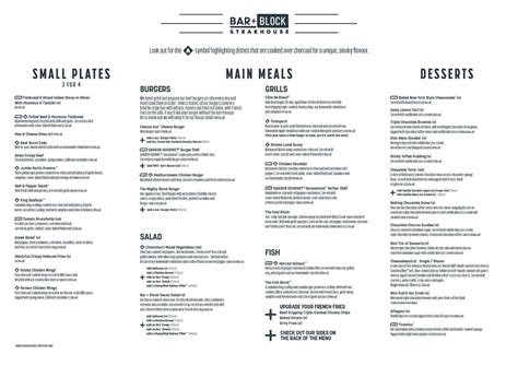 Bar + Block – Newcastle Newcastle upon Tyne's full menu online