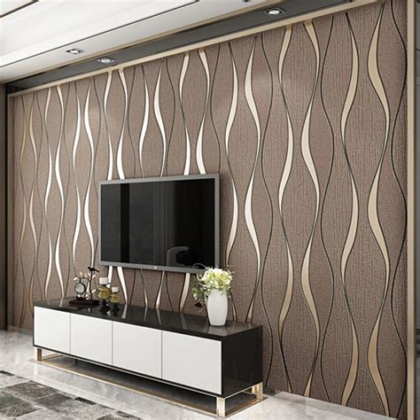 3d Striped Wallpaper For Walls Roll Living Room Tv Background Wall Decoration Paper Wall Papers ...