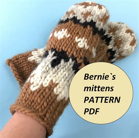 Bernie Sanders Mittens Knit Pattern PDF for Chunky Yarn - Etsy