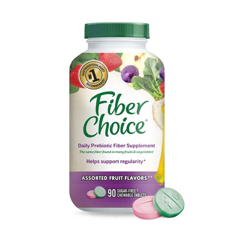 Fiber Choice Sugar-Free Fiber Supplement Assorted Fruit Flavor Chewable ...