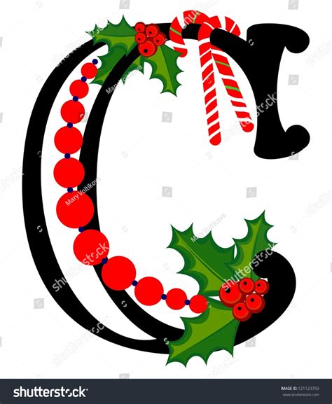 Christmas Alphabet Letter C, Raster Version Stock Photo 121123759 : Shutterstock