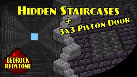 Hidden Spiral Staircase & 3x3 Piston Door Flat | Minecraft Bedrock ...