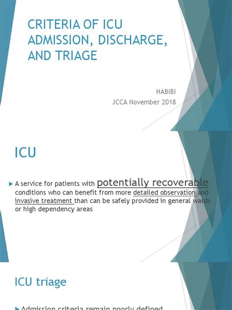 Materi WS EWS 2018 - Dr. Habibi - ICU ADMISSION CRITERIA | PDF ...