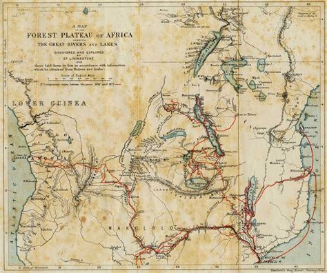 Map of the travels of David Livingstone in Africa. | David livingstone ...