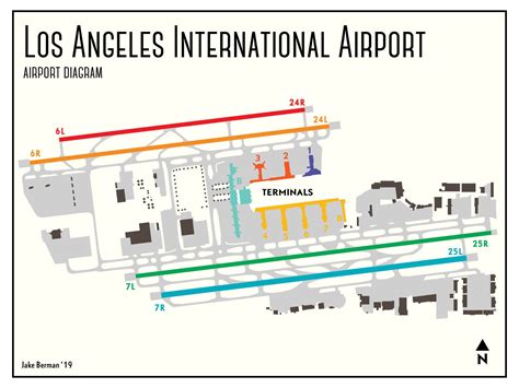 Los Angeles International Airport LAX Map Print / Art Poster - Etsy Australia