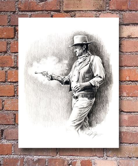 John Wayne comancheros Pencil Art Print by Artist | Etsy