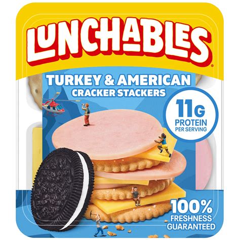 Lunchables Turkey & American Cheese Cracker Stackers Kids Lunch Snack, 3.2 oz Tray - Walmart.com