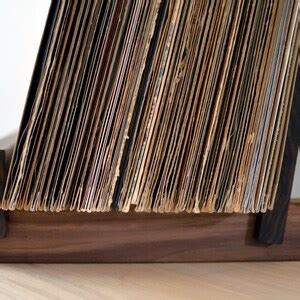 Vinyl LP Record Storage Display Solid Black Walnut 12 Vinyl Album ...