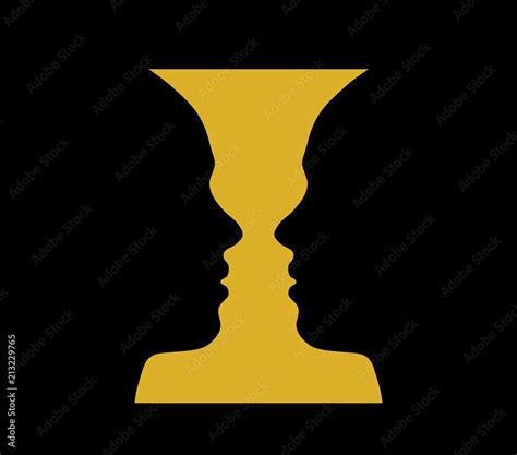 Rubin vase, optical illusion Stock Vector | Adobe Stock