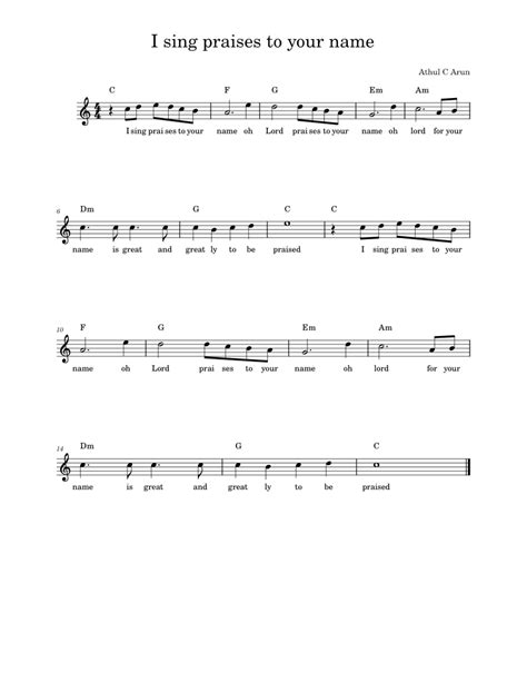 I sing praises to your name Sheet music for Piano (Solo) | Musescore.com