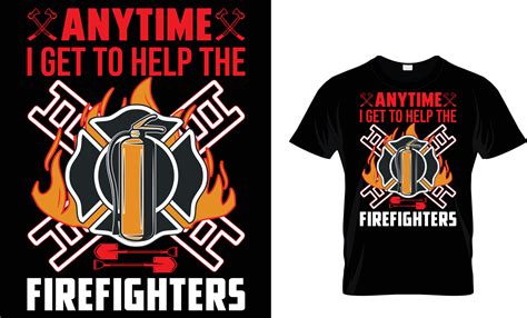 firefighter T-Shirt design 22997411 Vector Art at Vecteezy