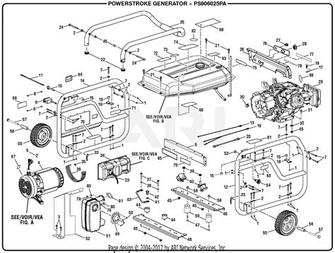 Homelite PS906025PA PowerStroke 6,000 Watt Generator Parts Diagram for General Assembly