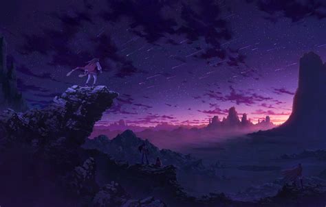 Purple Sunset Anime Wallpapers - Wallpaper Cave