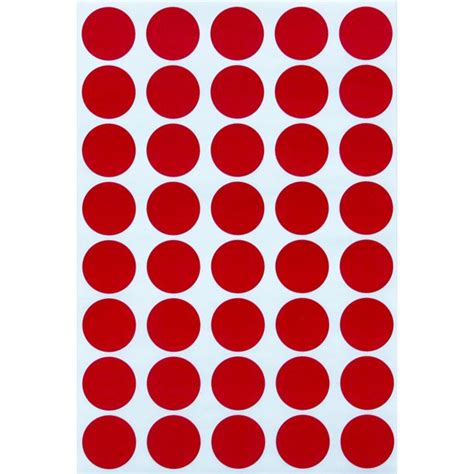 Royal Green Round Stickers Color Dots Labels 19mm 3/4 inch - Red - 600 ...