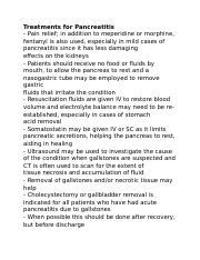 Pancreatitis.rtf - Treatments for Pancreatitis - Pain relief; in addition to meperidine or ...