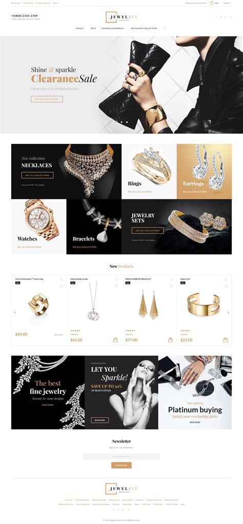 Jewelrix Magento Theme #58903 - TemplateMonster | Jewelry website ...