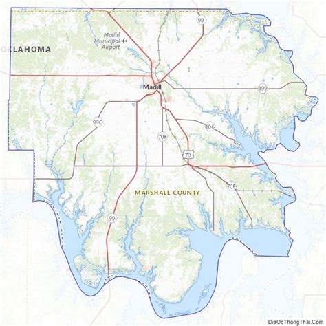 Map of Marshall County, Oklahoma - Địa Ốc Thông Thái