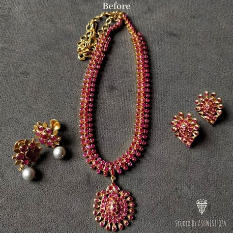 Amazing Gold Ruby Necklace Set From Arnav Jewellery - South India Jewels