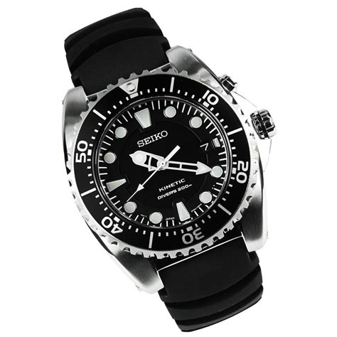 SEIKO SKA371 SKA371P2 KINETIC SCUBA MENS DIVERS WATCH 200M BLACK ...