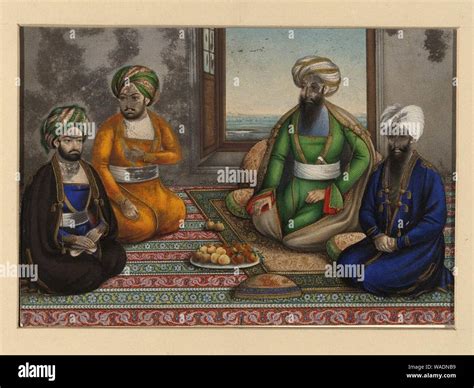 Dost Mohammad Khan sitting with three sons Stock Photo - Alamy