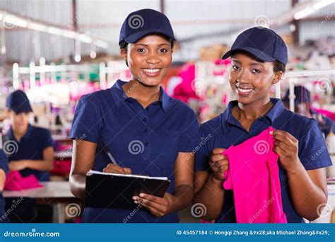 Textile factory co-workers stock photo. Image of modern - 45457184