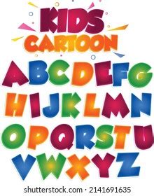 Kids Cartoon Fonts Alphabets Vector Capital Stock Vector (Royalty Free ...