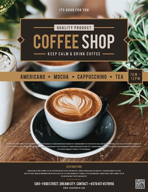 Free 2020 Modern Coffee Flyer Template - Graphic Google - Tasty Graphic Designs ...