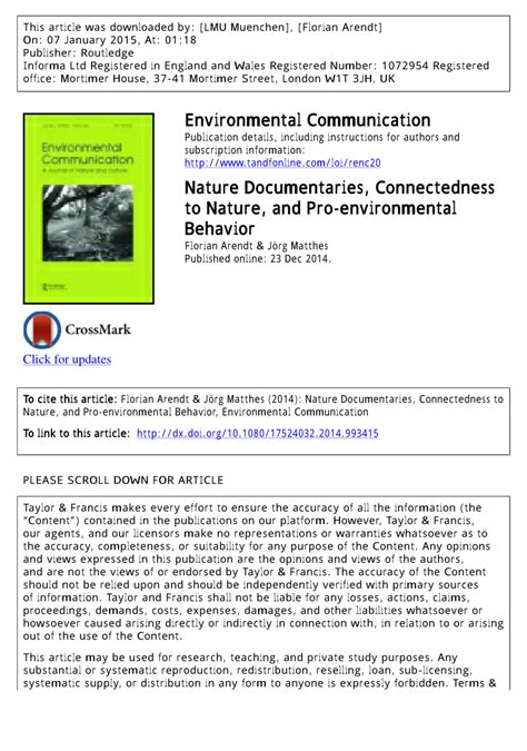 (PDF) Nature Documentaries, Connectedness to Nature, and Pro ...