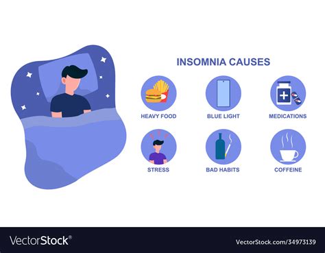 Infographic insomnia causes Royalty Free Vector Image