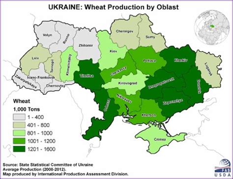 Ukraine Wheat Production by Oblast Source: USDA Figure 27 indicates the... | Download Scientific ...