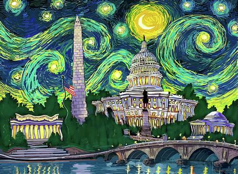 Starry Night in Washington DC Digital Art by Frank Harris - Pixels