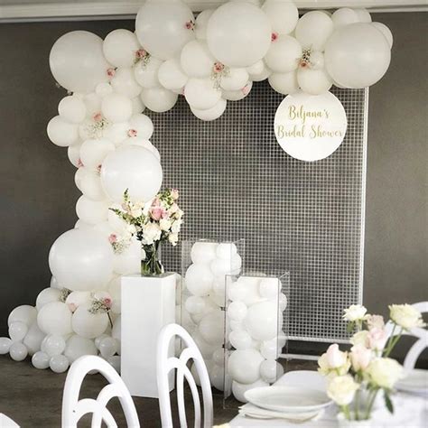 White Wedding Backdrop Balloon Garland Kit Bridal Shower | Etsy