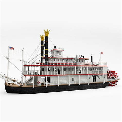 Mississippi River Boat Paddle Steamer 3D 3D model | CGTrader