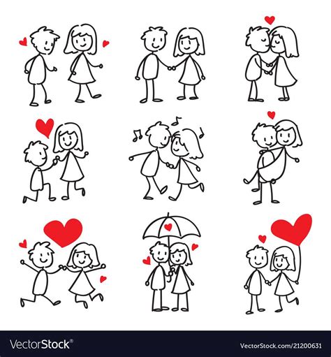 Cute Couple Stick Figure Drawings - Drawing Word Searches