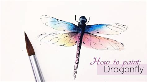 How to paint a dragonfly in watercolor » EASY watercolour dragonfly for ...