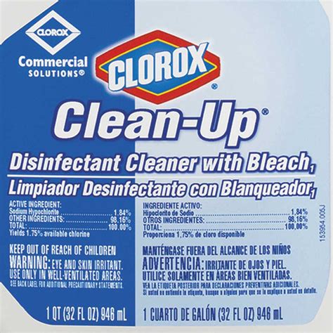 Printable Clorox Bleach Label