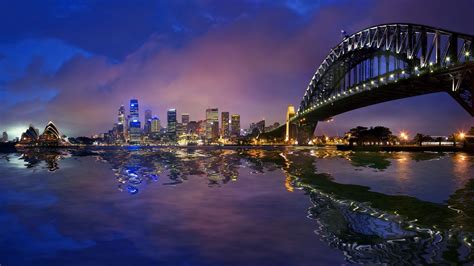 Sydney Harbour Bridge Cityscape Wallpaper - Travel HD Wallpapers | Sydney harbour bridge ...