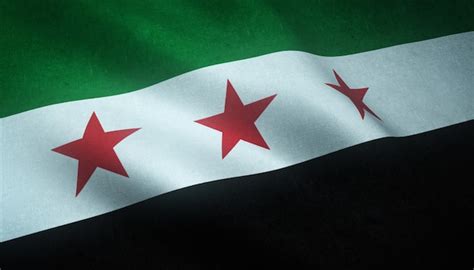 Gros Plan Du Drapeau De L'indépendance De La Syrie Avec Des Textures ...