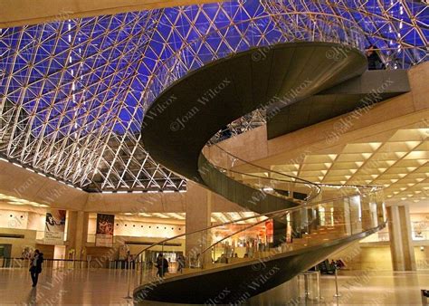 Inside the Louvre Museum Pyramid at Dusk Paris France Modern Architecture Original Photo Print ...