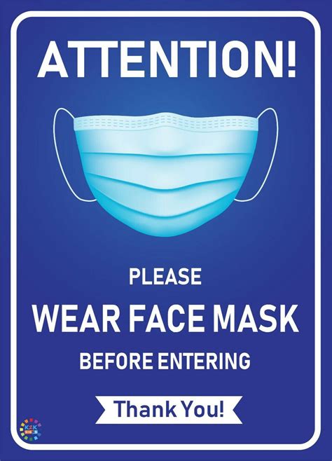 Attention Please Wear Face Mask Before Entering | K2K Signs