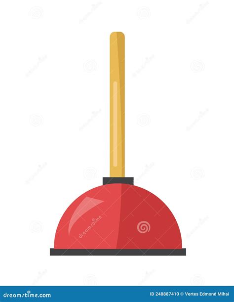 Toilet Plunger Vector Isolated Stock Vector - Illustration of rubber, pump: 248887410