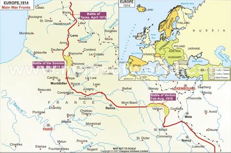 WW1 Map of Europe | Map of Europe in WW1