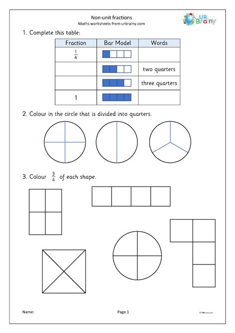 Fractions - Year 2 - Free Worksheets - Unit Fractions | Teaching ...