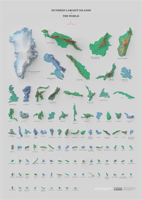 The World’s 100 Largest Islands, Side by Side - Vivid Maps