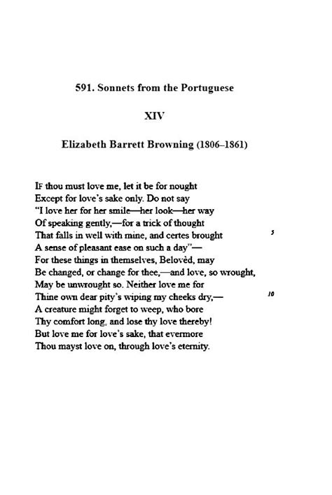 Sonnets From the Portuguese XIV, Elizabeth Barrett Browning | Literary quotes, Sonnets ...