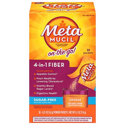 Metamucil Laxative Orange Smooth Psyllium Husk Powder Packet 6.2 Oz | Digestion & Nausea | Foodtown