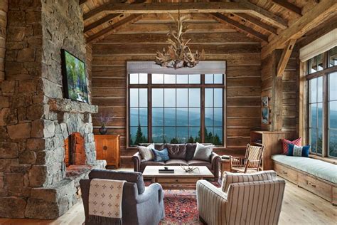 Mountain lodge with a Norwegian influence captures the Rocky Mountains | Rustic living room ...