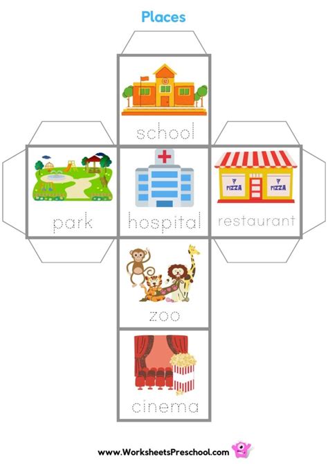 Places in a Town Worksheets for Preschoolers | 5 Free PDFs