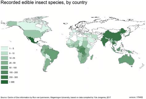 Recorded edible insect species, by country Source:... | Download ...