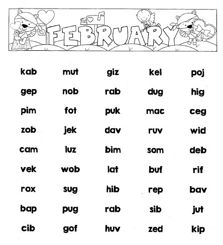 Nonsense Words List ~ 5 Nonsense Word Fluency Wwr ...